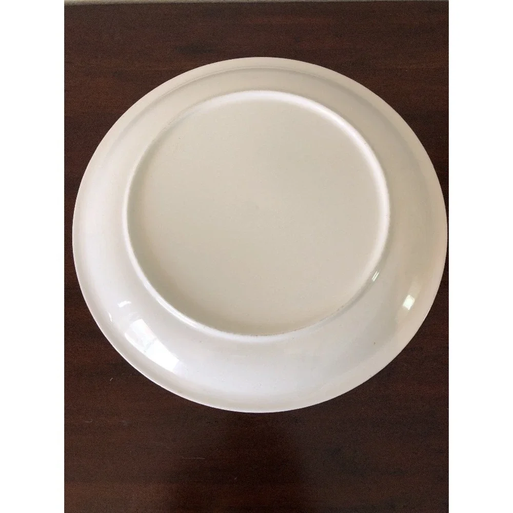 Vintage Midcentury Modern Serving Platter Chop Plate Round Yellow Atomic 60s Mod